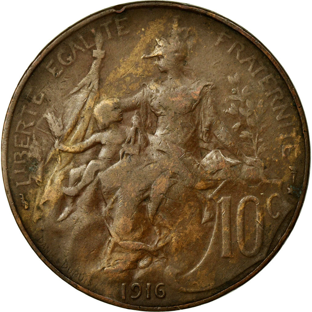 Coin, France, Dupuis, 10 Centimes, 1916, VF(30-35), Bronze, KM:843, Gadoury:277