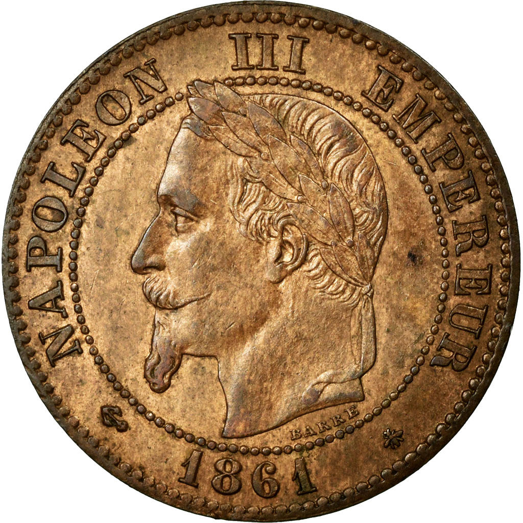 Coin, France, Napoleon III, Napoléon III, 2 Centimes, 1861, Paris, AU(55-58)