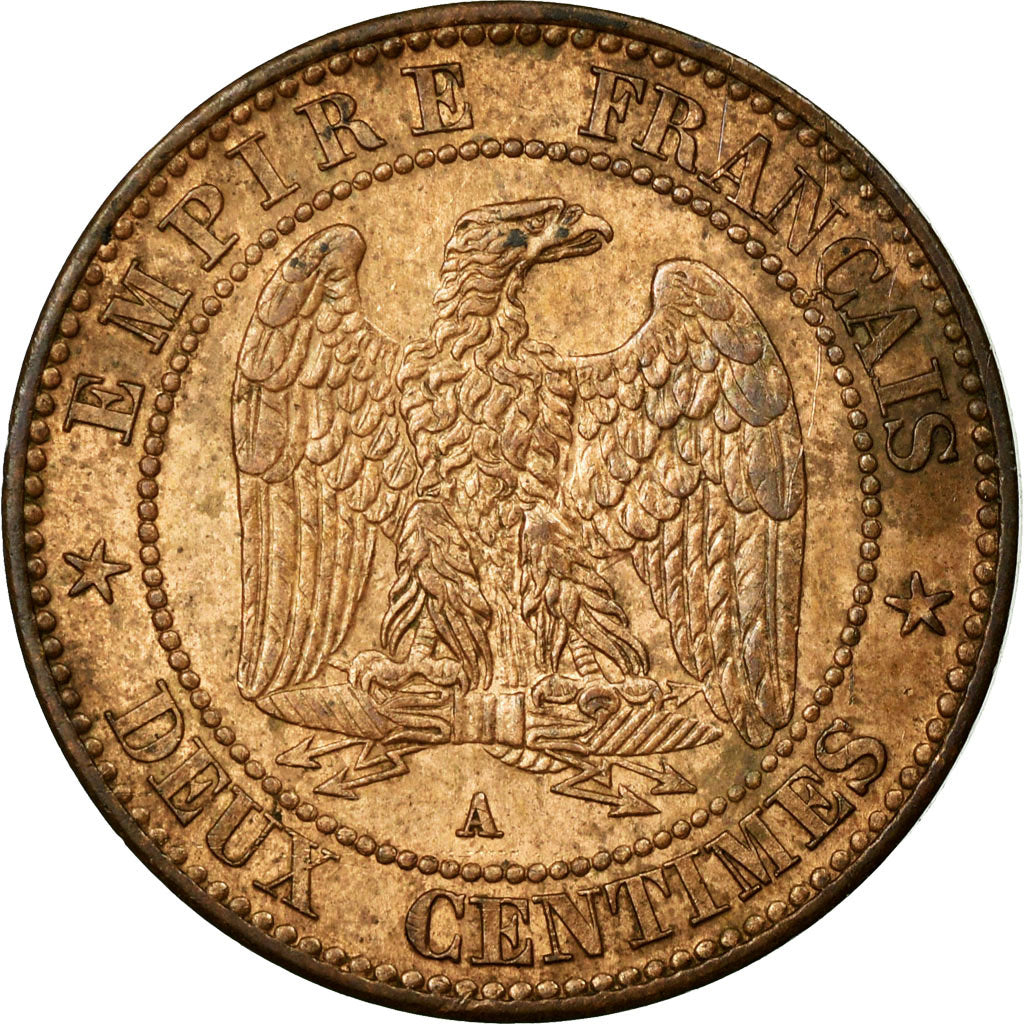 Coin, France, Napoleon III, Napoléon III, 2 Centimes, 1861, Paris, AU(55-58)