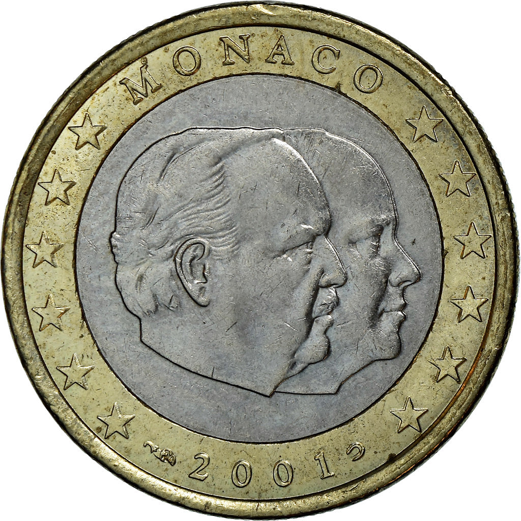 Mónaco, Euro, 2001, SC, Bimetálico, KM:173