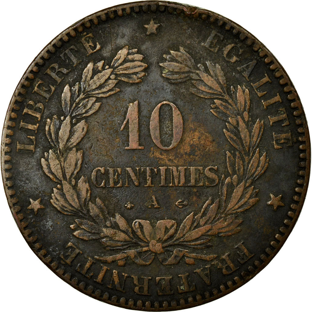 Coin, France, Cérès, 10 Centimes, 1870, Paris, VF(30-35), Bronze, KM:815.1