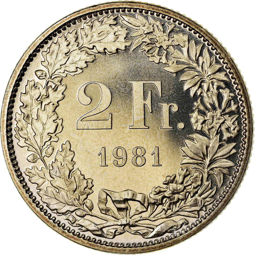 Münze, Schweiz, 2 Francs, 1981, Bern, Proof, UNZ, Copper-nickel, KM:21a.1