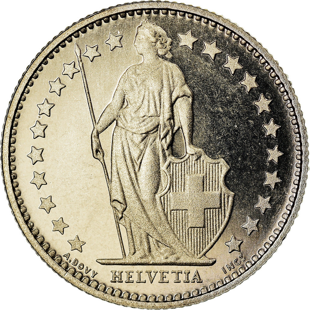 Coin, Switzerland, 1/2 Franc, 1982, Bern, Proof / BE, MS(63), Copper-nickel