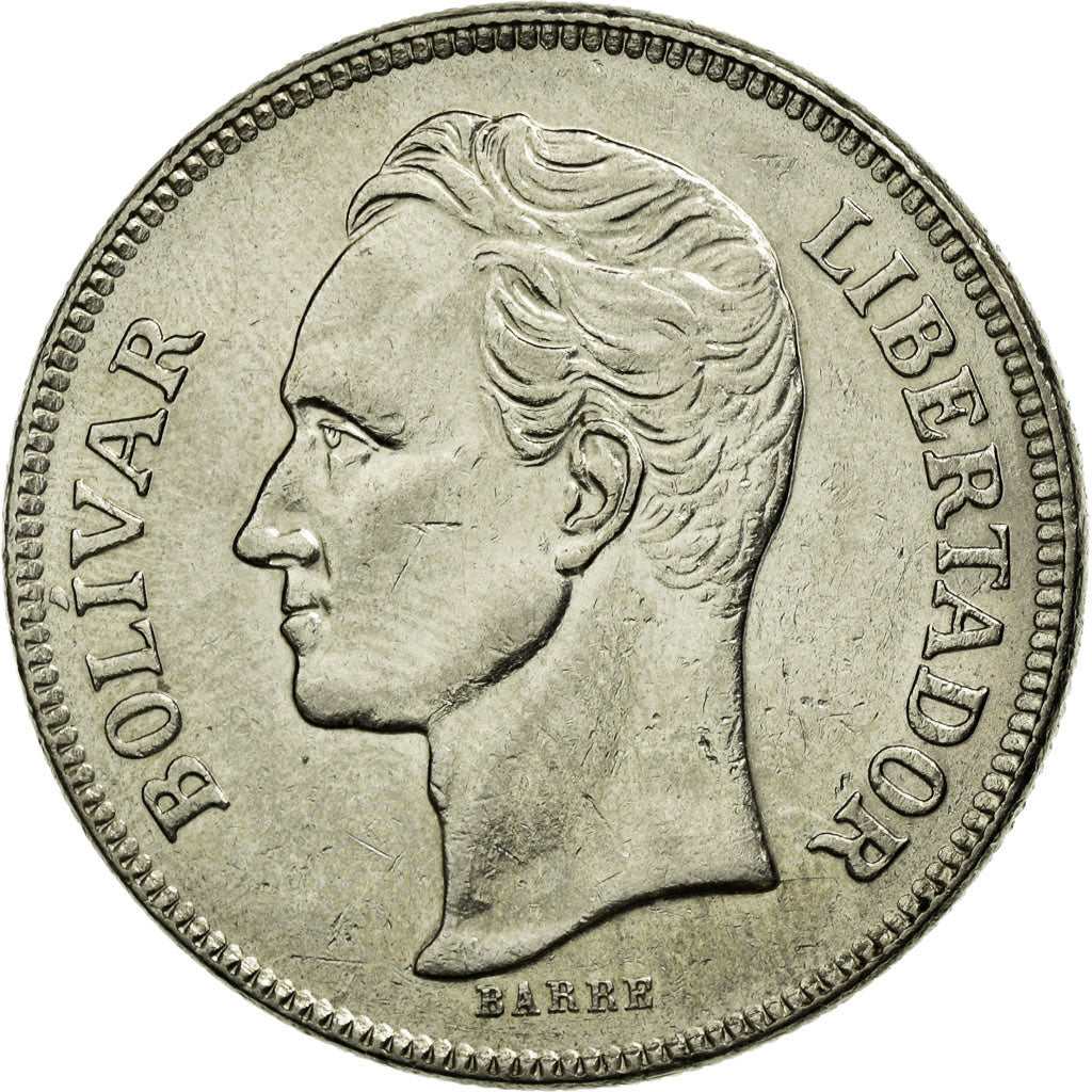 Coin, Venezuela, 5 Bolivares, 1977, AU(55-58), Nickel, KM:53.1