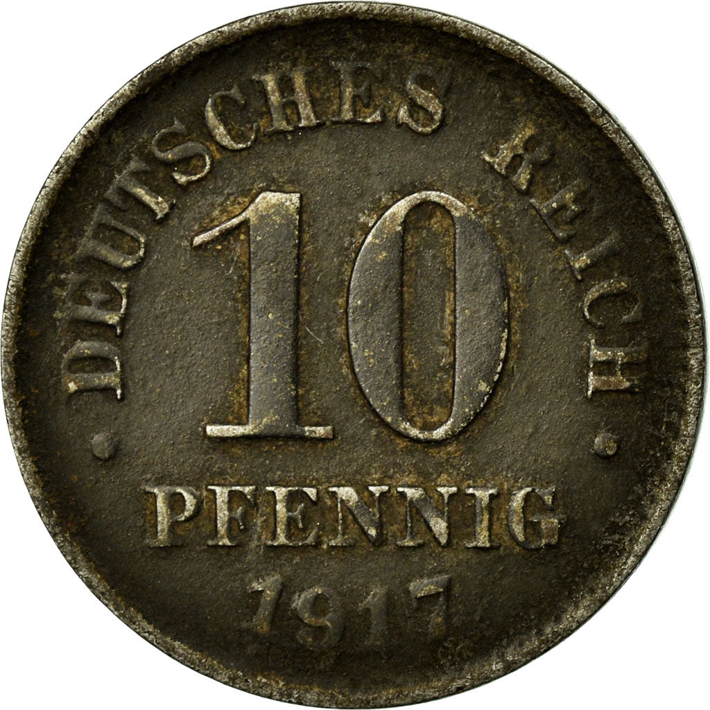 Coin, GERMANY - EMPIRE, 10 Pfennig, 1917, Berlin, VF(30-35), Iron, KM:20