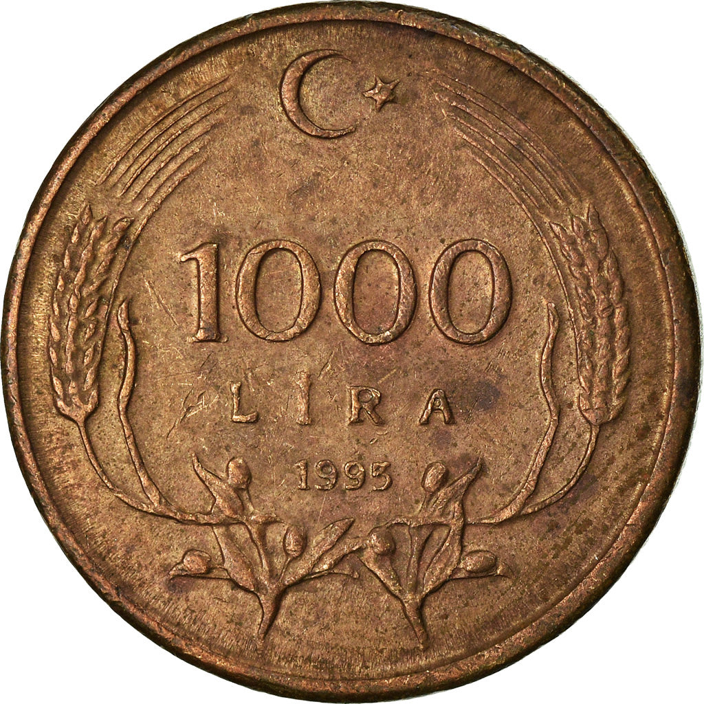 Monnaie, Turquie, 1000 Lira, 1995, TTB, Bronze Clad Brass, KM:1028