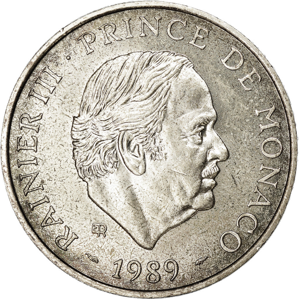 Coin, Monaco, Rainier III, 100 Francs, 1989, EF(40-45), Silver, KM:164