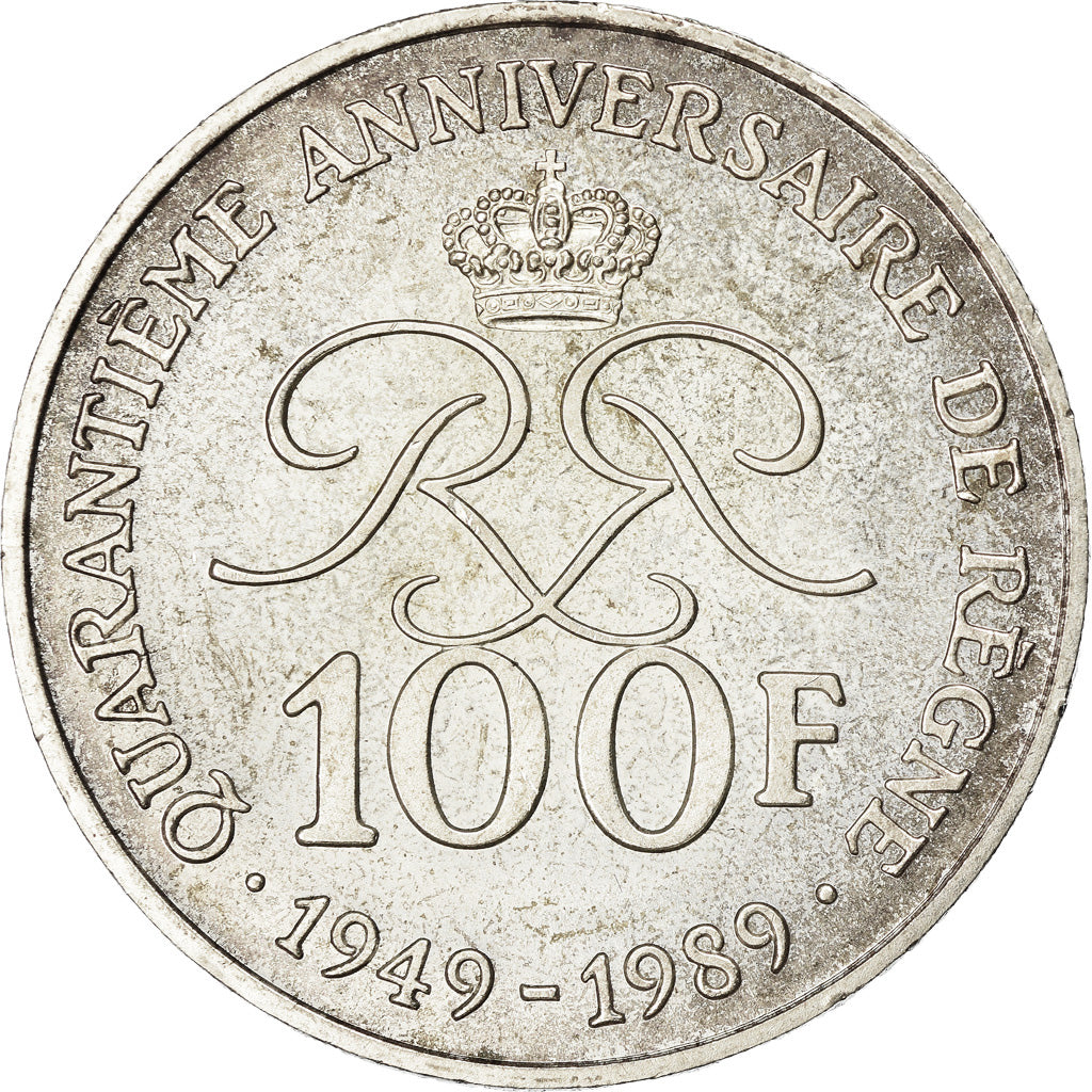 Coin, Monaco, Rainier III, 100 Francs, 1989, EF(40-45), Silver, KM:164