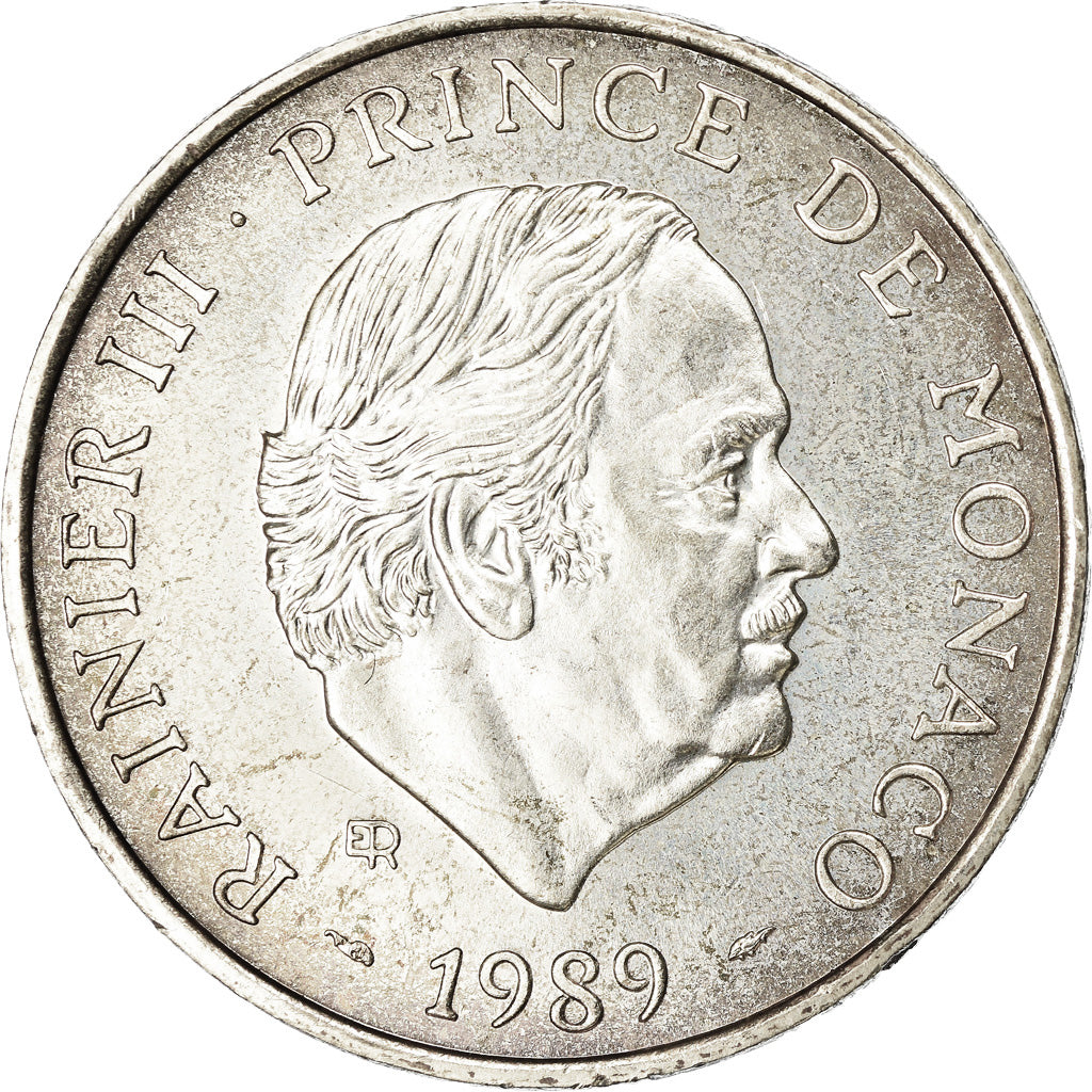Coin, Monaco, Rainier III, 100 Francs, 1989, EF(40-45), Silver, KM:164