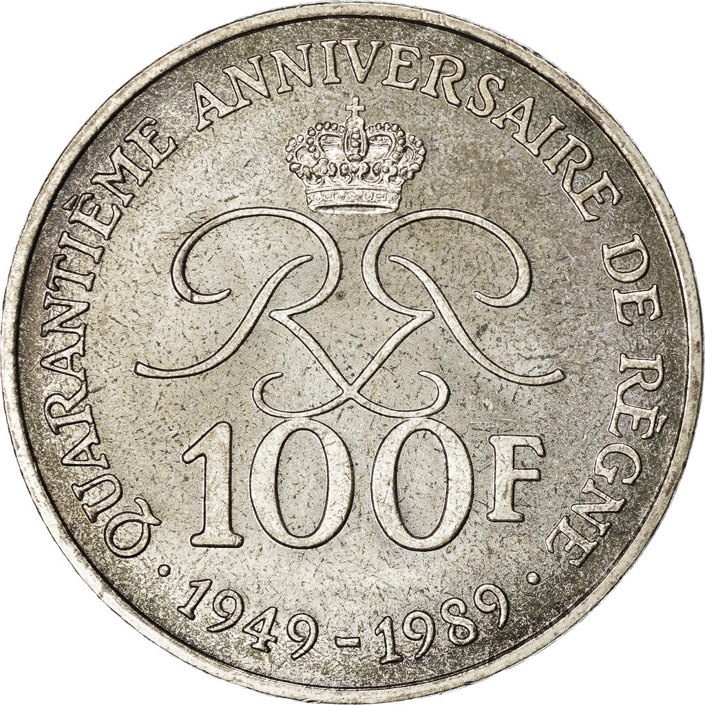 Coin, Monaco, Rainier III, 100 Francs, 1989, EF(40-45), Silver, KM:164