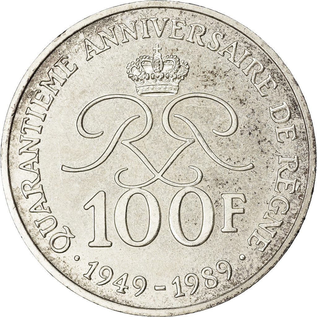 Coin, Monaco, Rainier III, 100 Francs, 1989, EF(40-45), Silver, KM:164