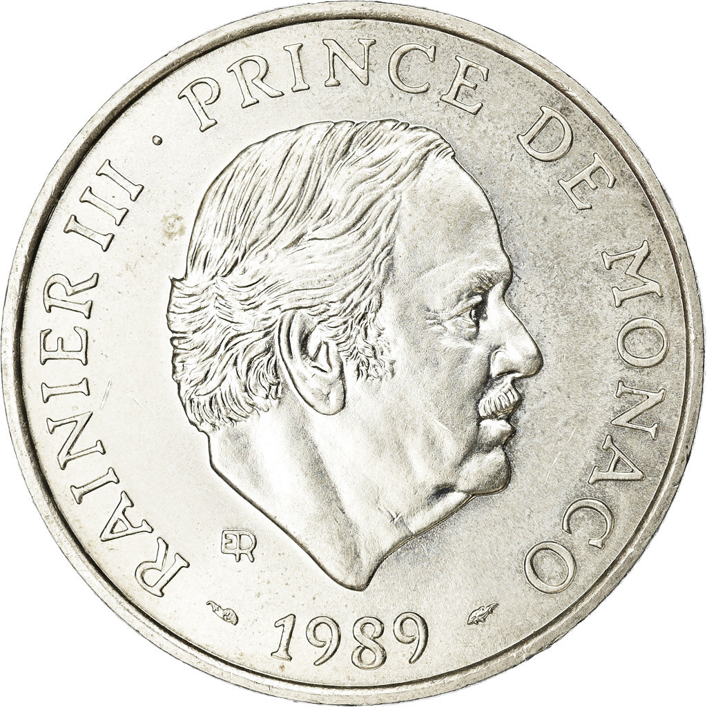 Coin, Monaco, Rainier III, 100 Francs, 1989, AU(55-58), Silver, KM:164