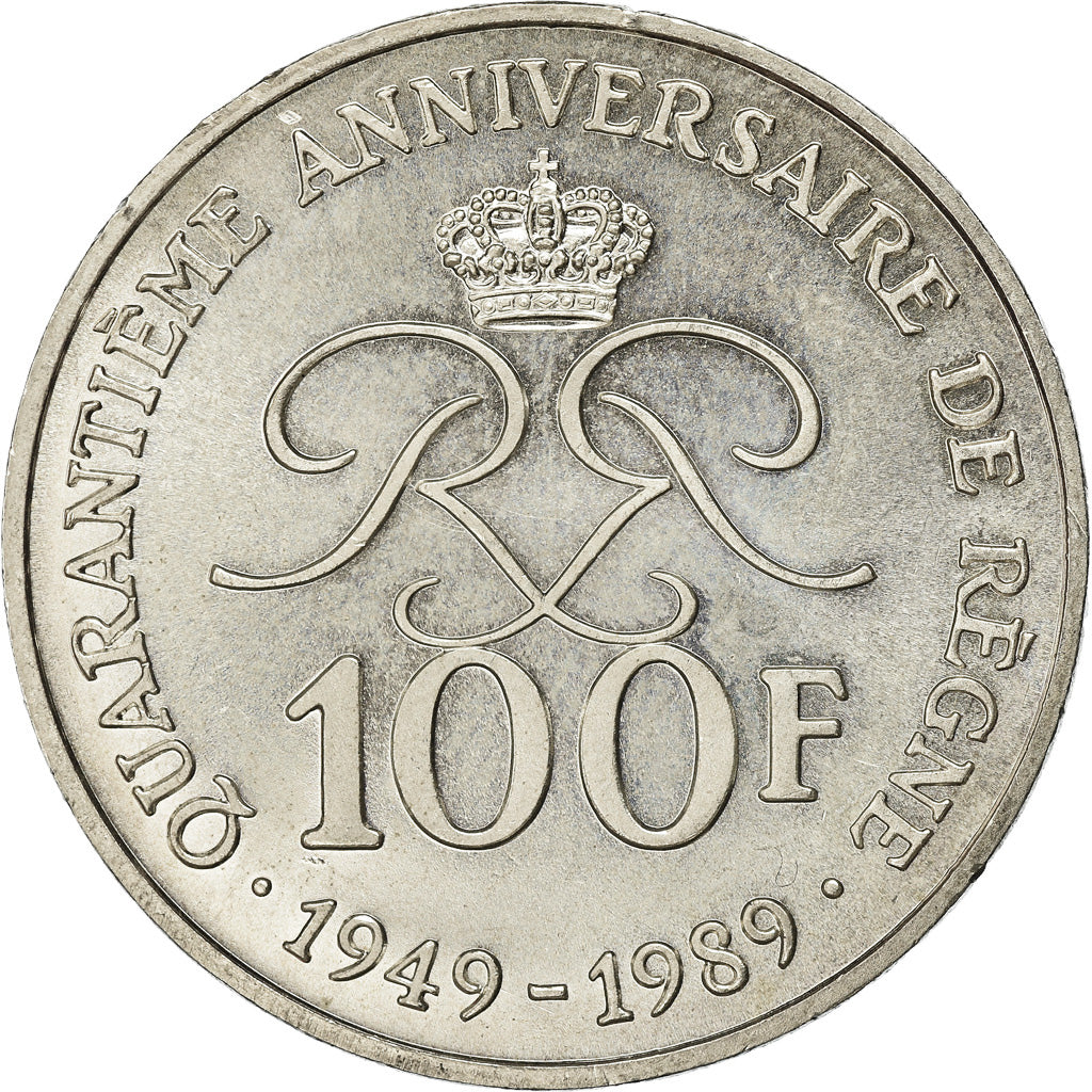 Coin, Monaco, Rainier III, 100 Francs, 1989, AU(55-58), Silver, KM:164