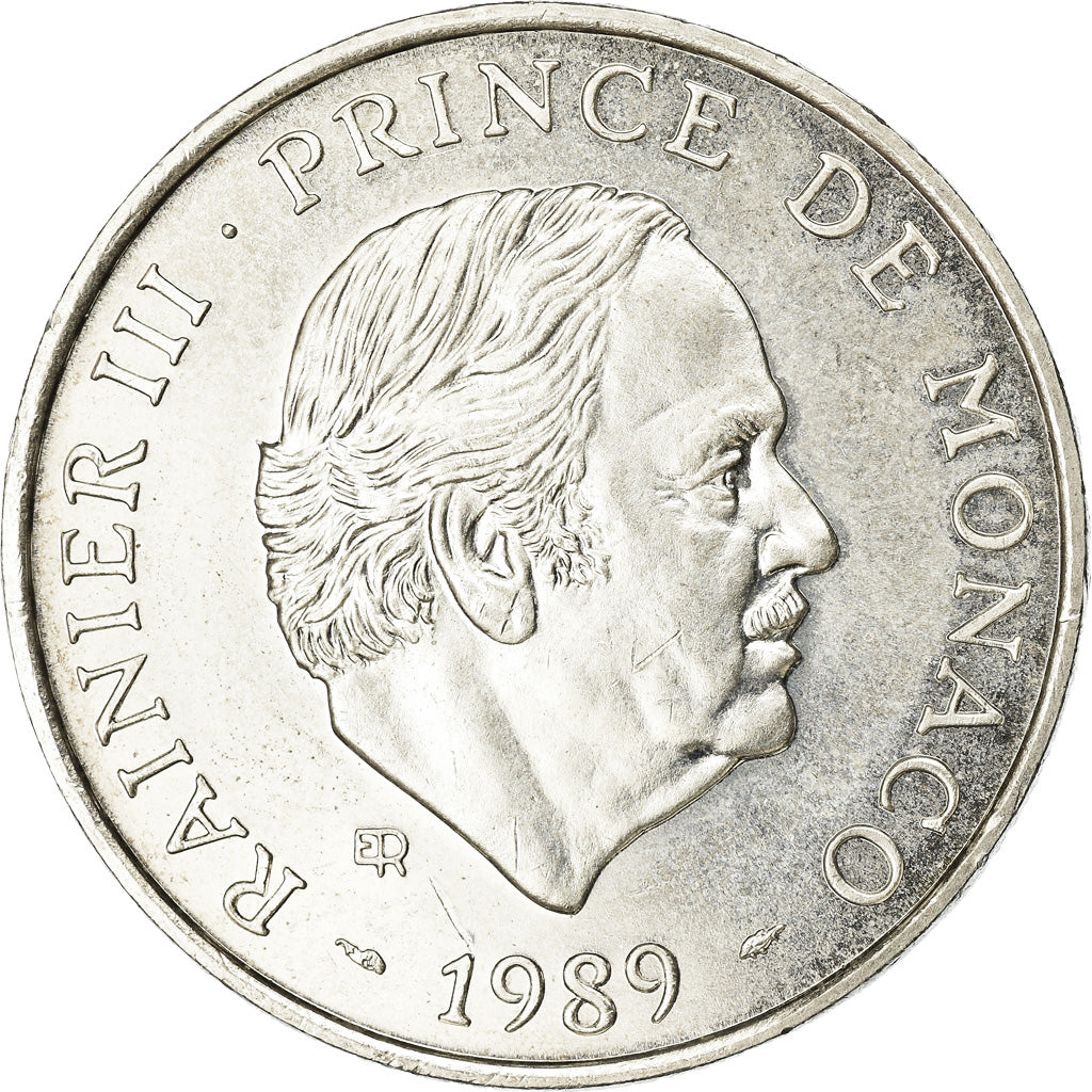 Coin, Monaco, Rainier III, 100 Francs, 1989, AU(55-58), Silver, KM:164