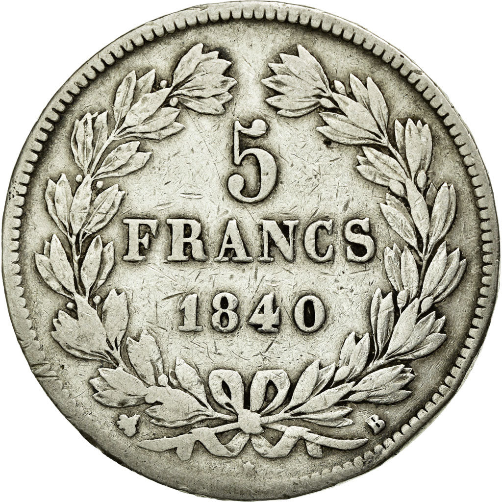 Coin, France, Louis-Philippe, 5 Francs, 1840, Rouen, F(12-15), Silver, KM:749.2