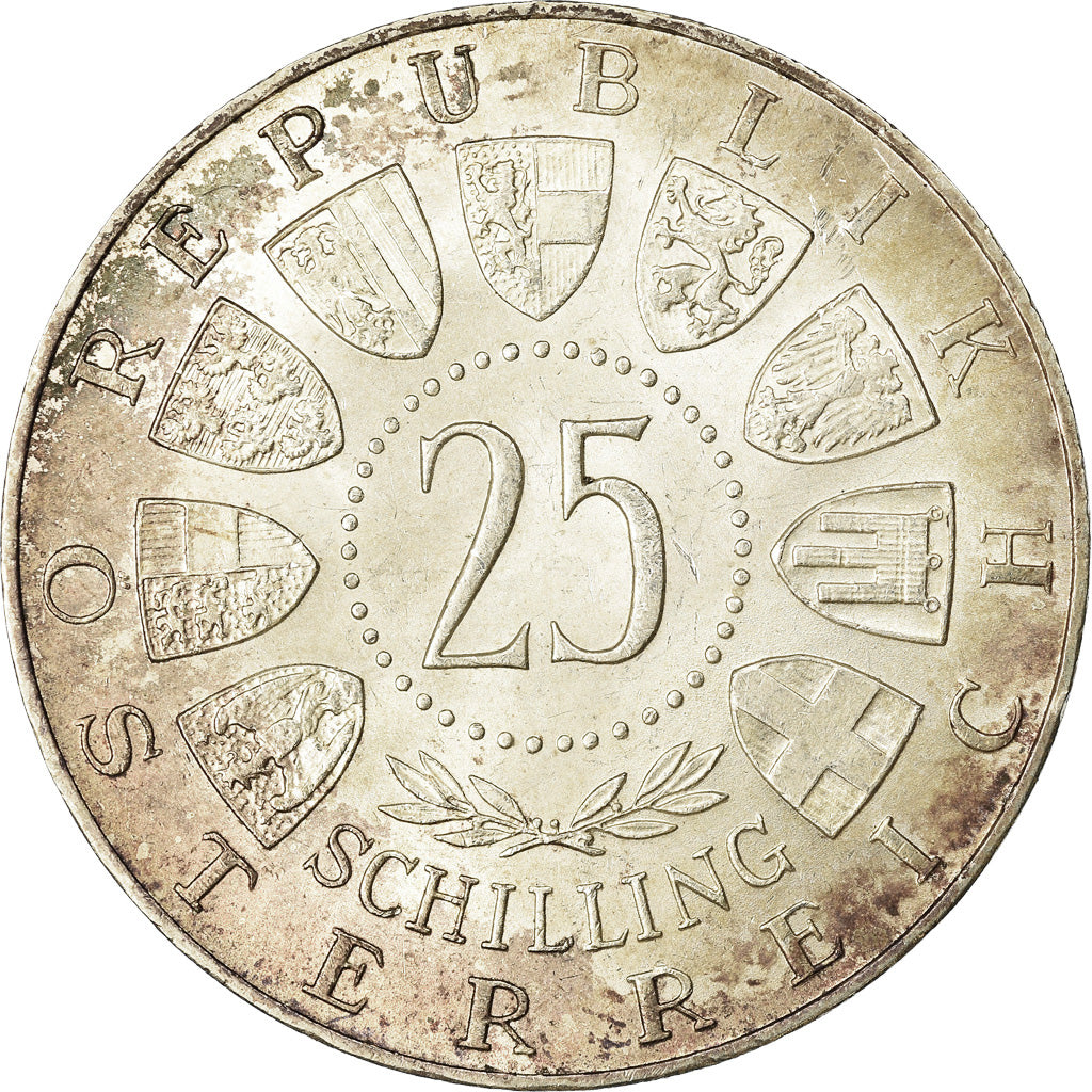 Munten, Oostenrijk, 25 Schilling, 1958, PR, Zilver, KM:2884