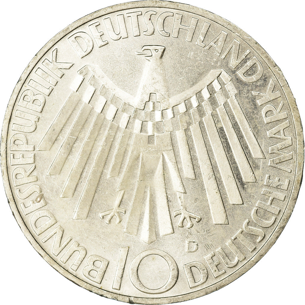 Münze, Bundesrepublik Deutschland, 10 Mark, 1972, Munich, VZ, Silber, KM:130