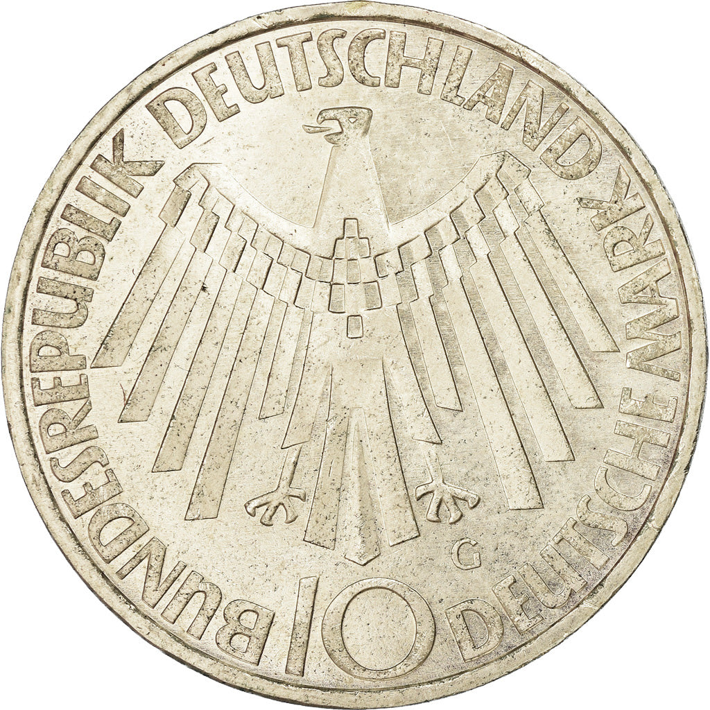Monnaie, République fédérale allemande, 10 Mark, 1972, Karlsruhe, SUP