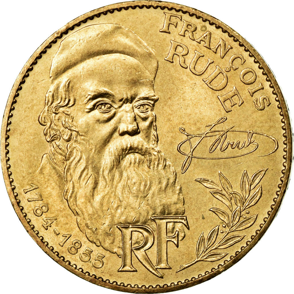 Moneta, Francja, François Rude, 10 Francs, 1984, AU(55-58), Nikiel-Brąz
