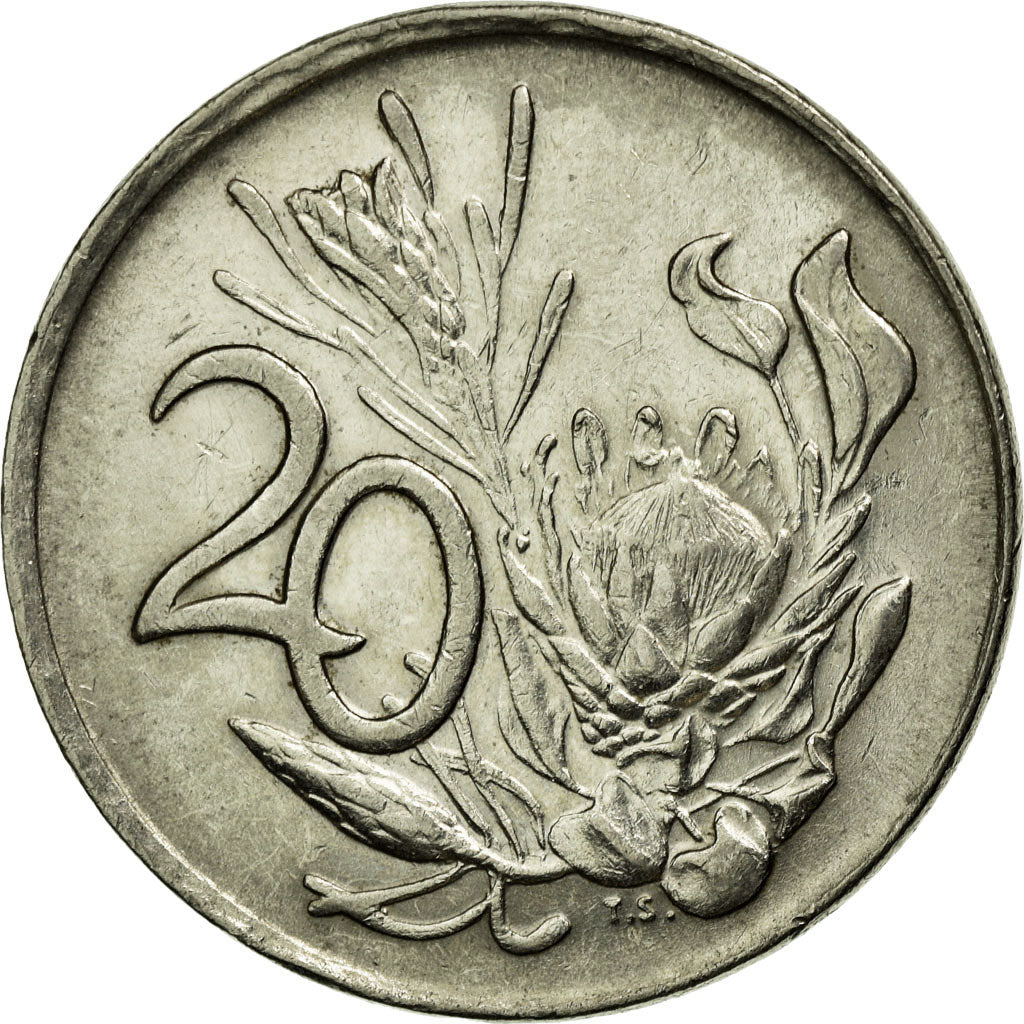 Coin, South Africa, 20 Cents, 1987, AU(50-53), Nickel, KM:86