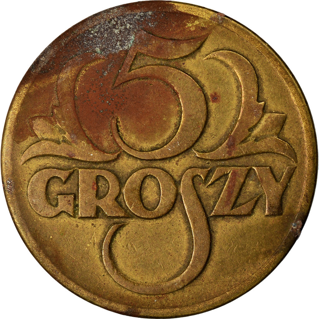 Coin, Poland, 5 Groszy, 1923, EF(40-45), Brass, KM:10