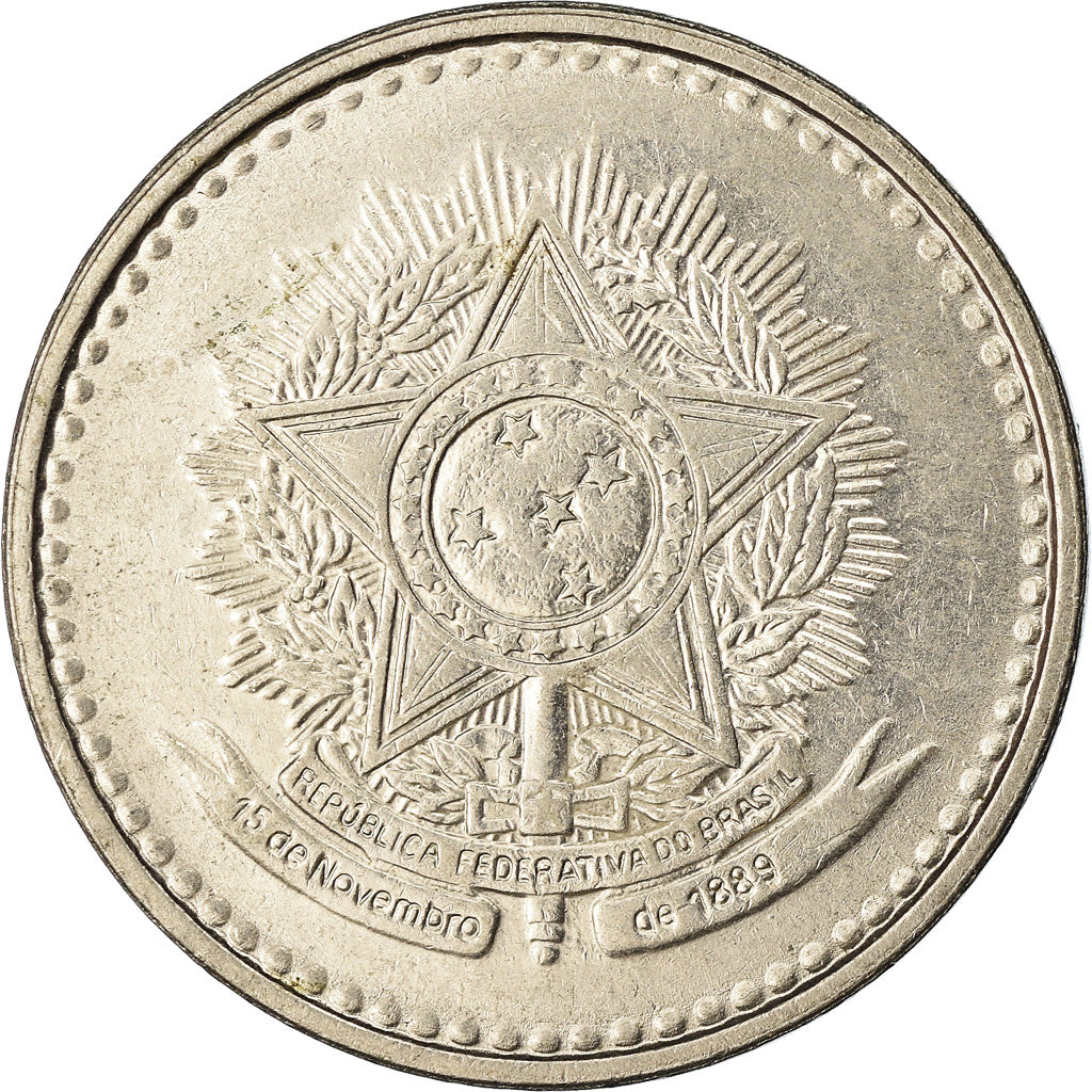 Coin, Brazil, 5 Cruzados, 1988, EF(40-45), Stainless Steel, KM:606