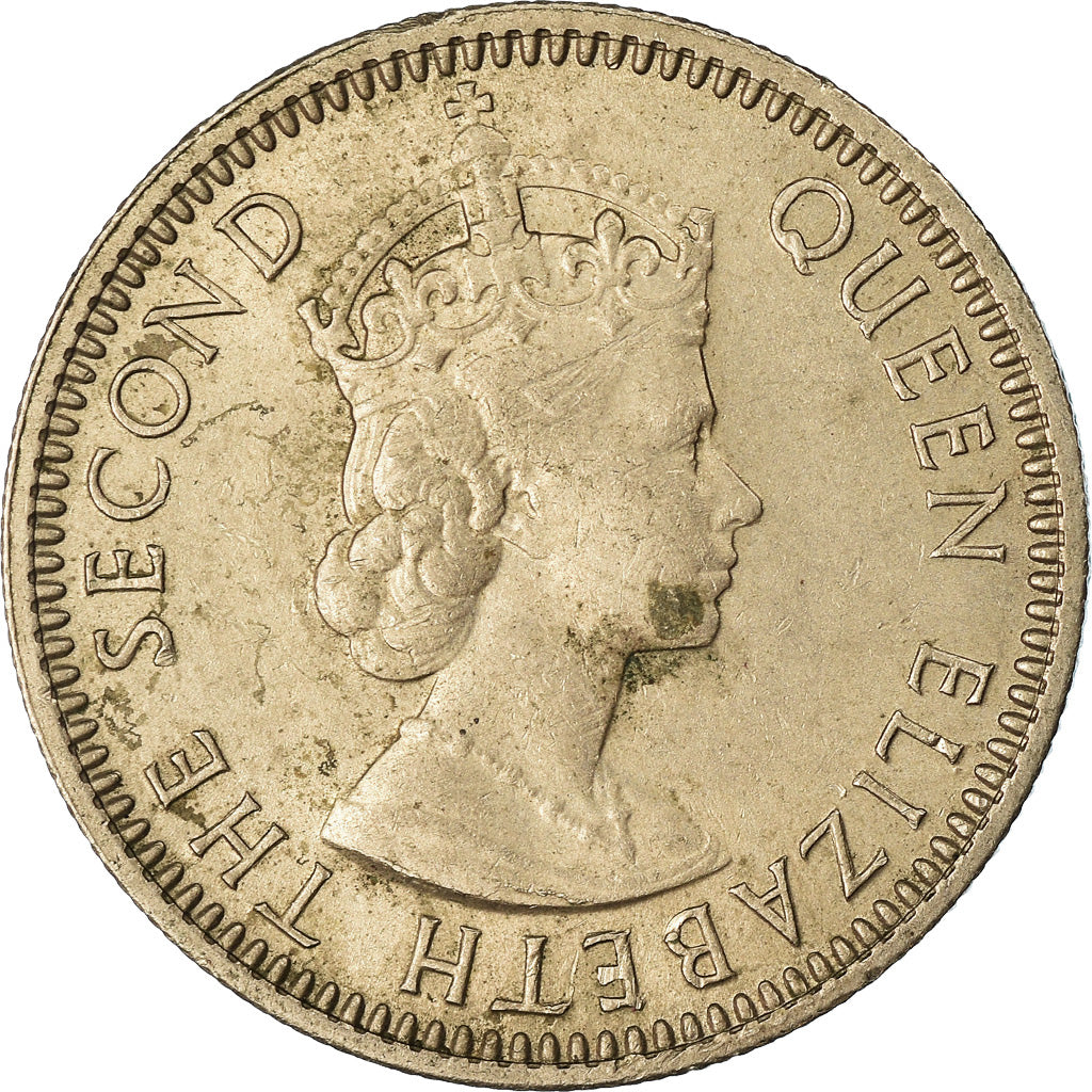 Moeda, MALAIA E BORNÉU BRITÂNICO, 10 Cents, 1960, EF(40-45), Cobre-níquel