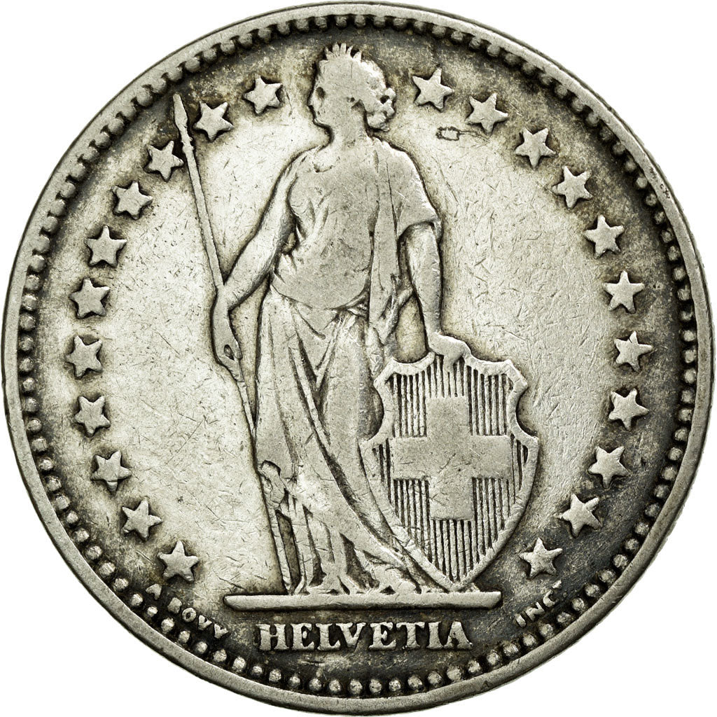 Coin, Switzerland, 2 Francs, 1921, Bern, VF(30-35), Silver, KM:21