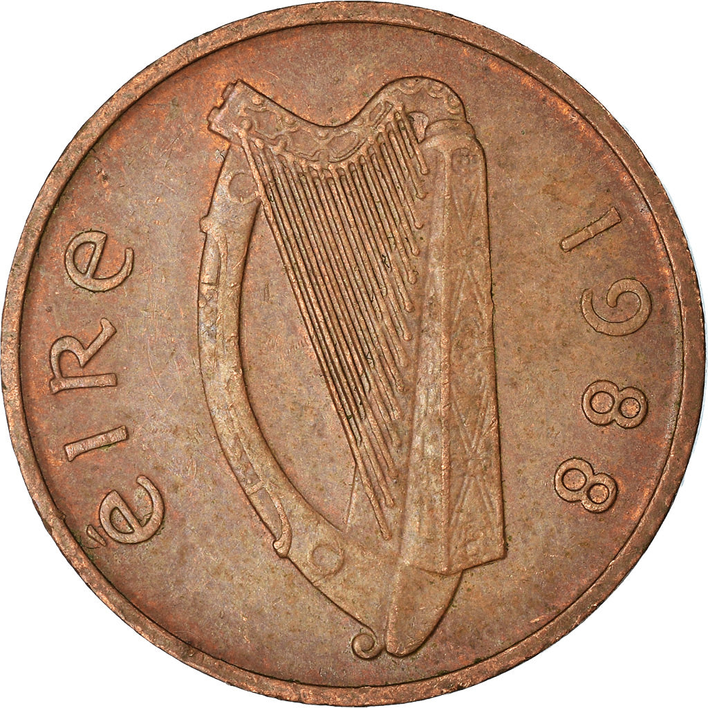 Munten, REPUBLIEK IERLAND, 2 Pence, 1988, ZF, Copper Plated Steel, KM:21a