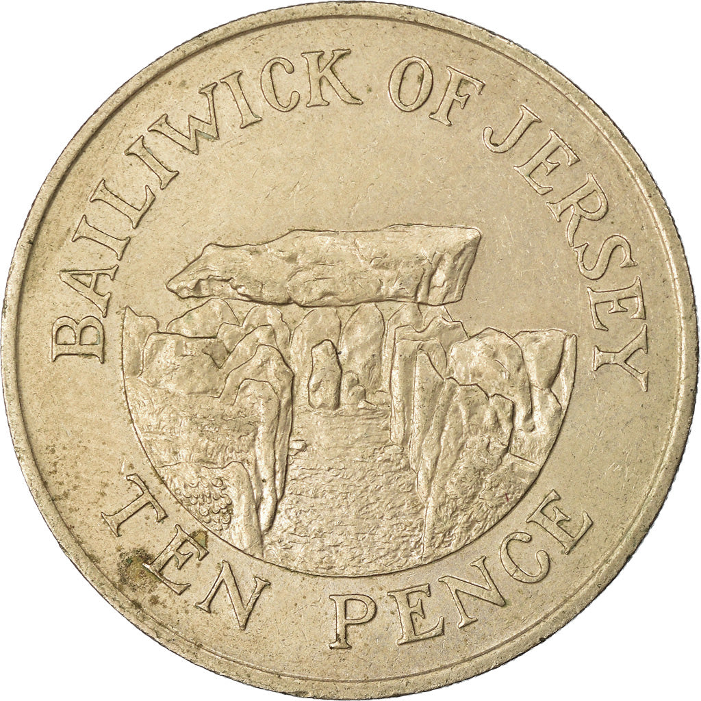 Moneta, Jersey, Elizabeth II, 10 Pence, 1989, BB, Rame-nichel, KM:57.1