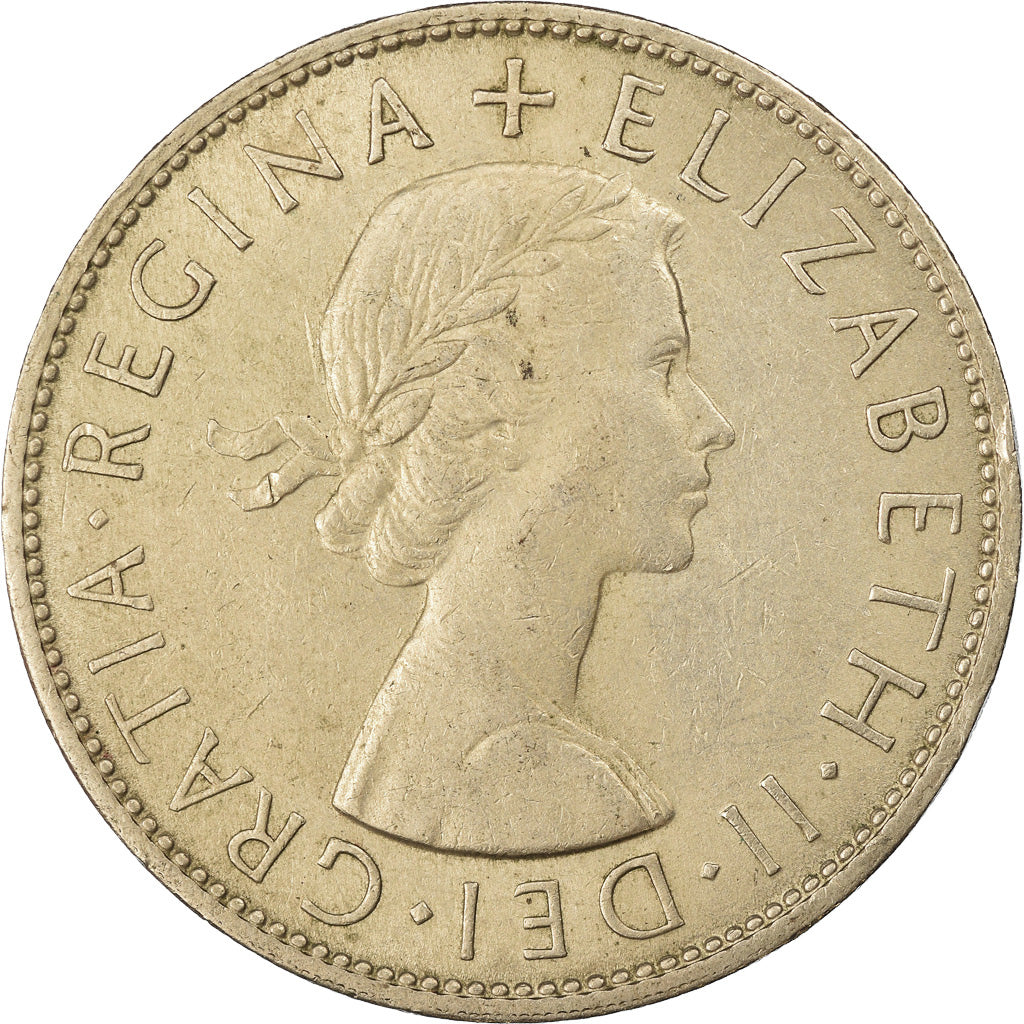 Coin, Great Britain, Elizabeth II, 1/2 Crown, 1966, EF(40-45), Copper-nickel