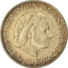Coin, Netherlands, Juliana, Gulden, 1958, EF(40-45), Silver, KM:184
