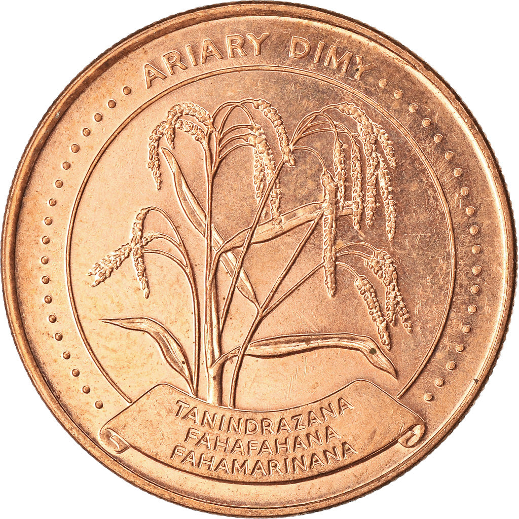 Münze, Madagascar, 5 Ariary, 1996, SS, Copper Plated Steel, KM:23