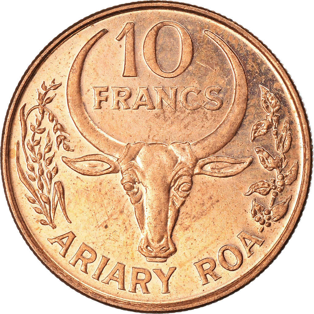 Monnaie, Madagascar, 10 Francs, 2 Ariary, 1996, TTB, Copper Plated Steel, KM:22