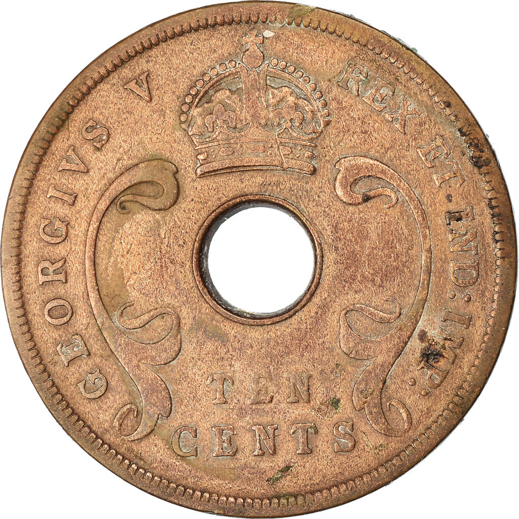 Coin, EAST AFRICA, George V, 10 Cents, 1922, VF(30-35), Bronze, KM:19
