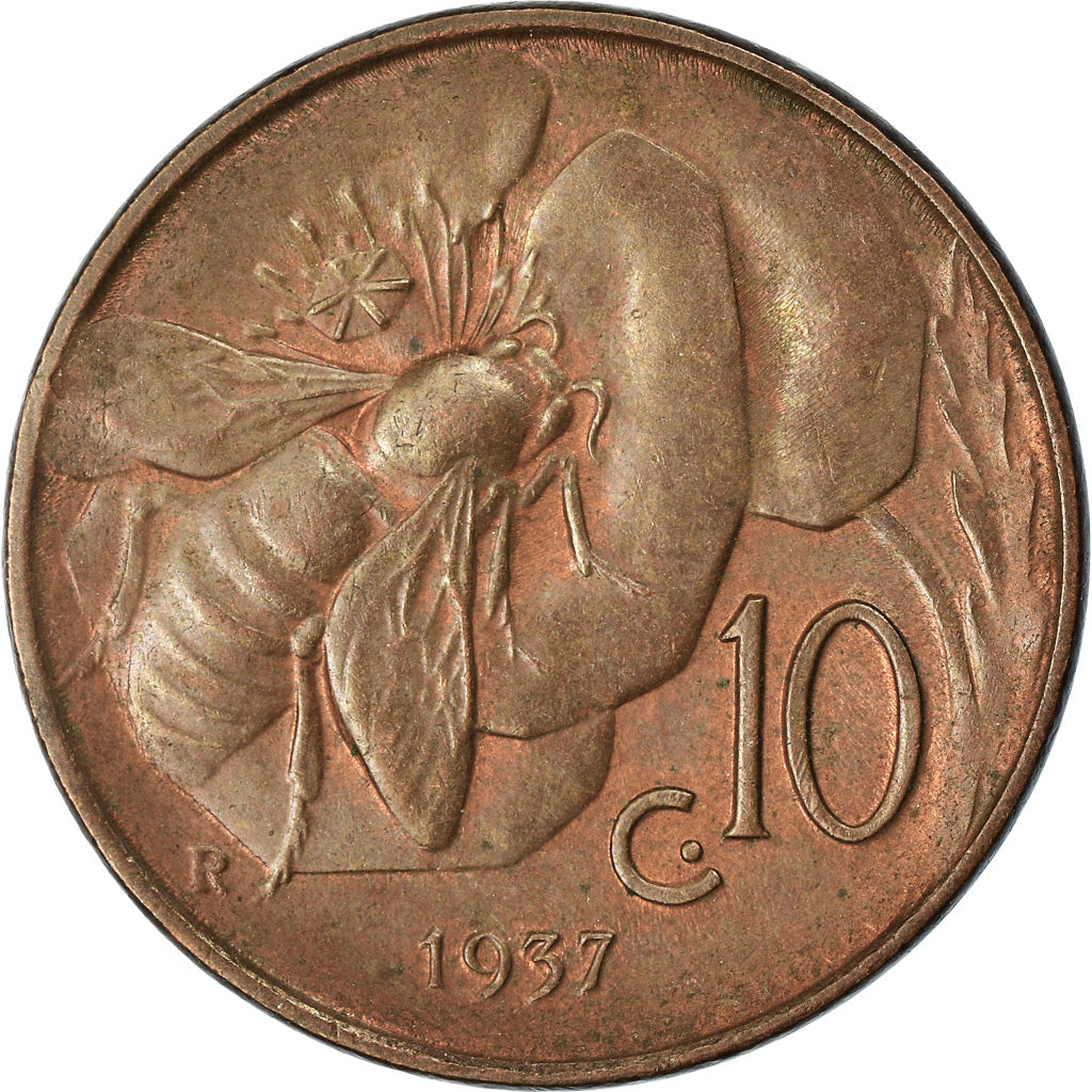 Monnaie, Italie, Vittorio Emanuele III, 10 Centesimi, 1937, Rome, TTB, Bronze