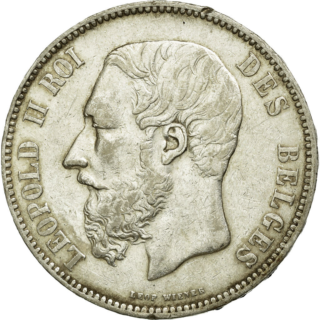 Coin, Belgium, Leopold II, 5 Francs, 5 Frank, 1868, EF(40-45), Silver, KM:24