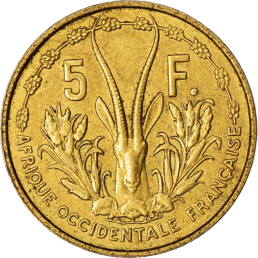 Münze, French West Africa, 5 Francs, 1956, SS, Aluminum-Bronze, KM:5