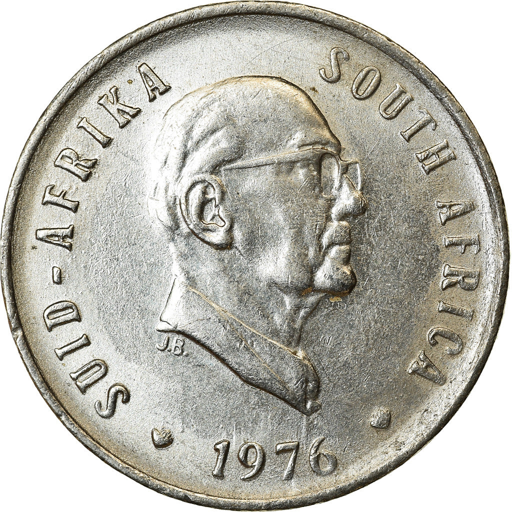 Moneta, Sudafrica, 5 Cents, 1976, BB, Nichel, KM:93
