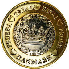 Danimarca, Euro, 2002, unofficial private coin, SPL, Bi-metallico