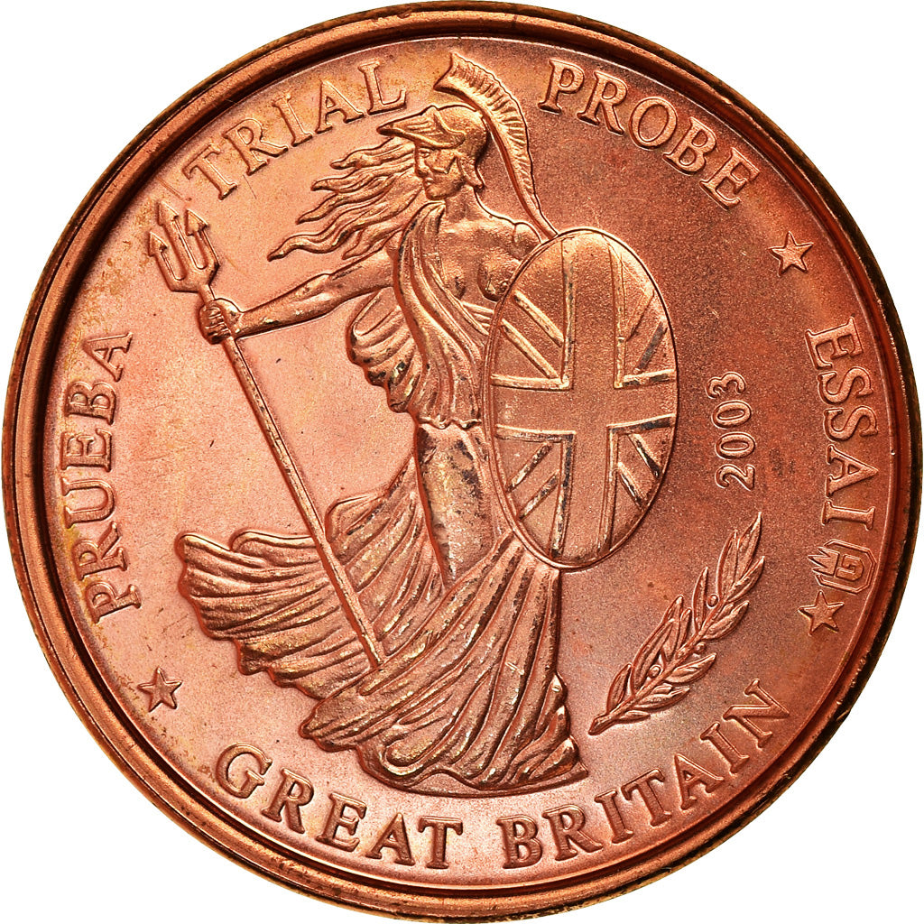 Gran Bretaña, Euro Cent, 2003, unofficial private coin, SC, Cobre chapado en