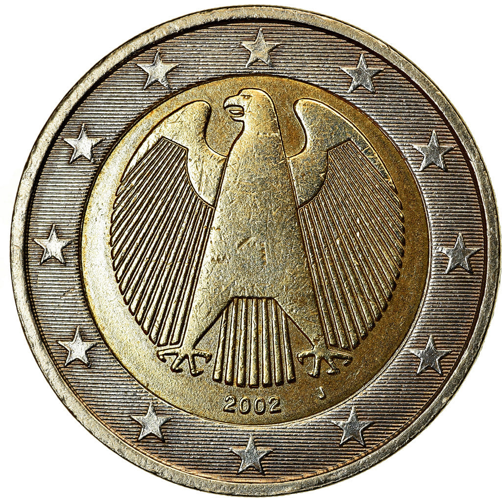 GERMANIA - REPUBBLICA FEDERALE, 2 Euro, 2002, BB, Bi-metallico, KM:214