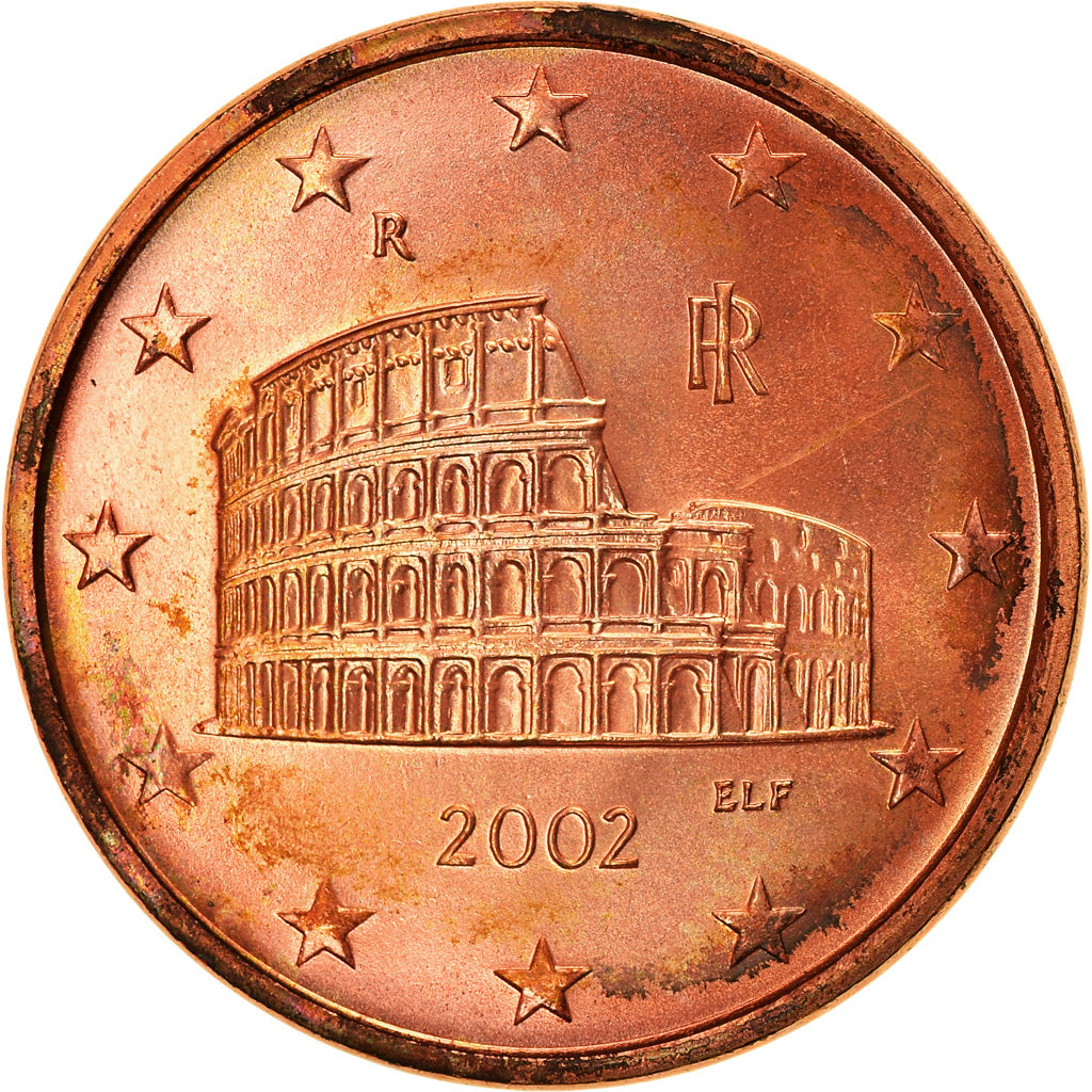 Italy, 5 Euro Cent, 2002, AU(55-58), Copper Plated Steel, KM:212