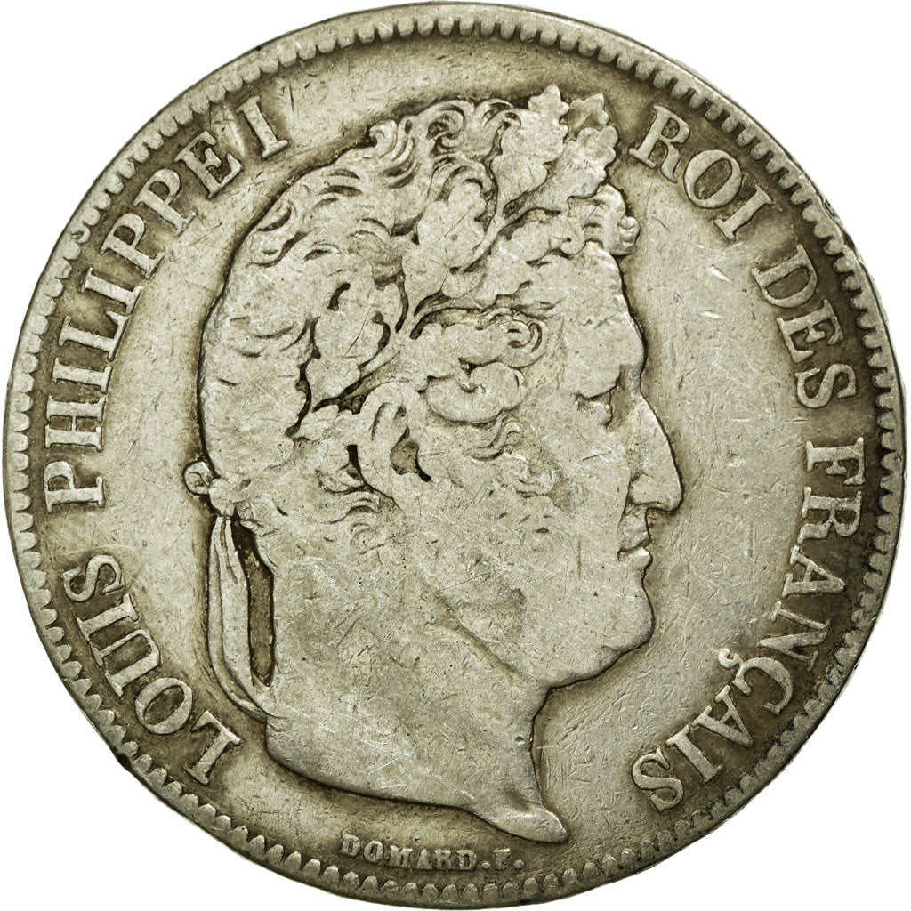 Coin, France, Louis-Philippe, 5 Francs, 1833, Strasbourg, VF(20-25), Silver