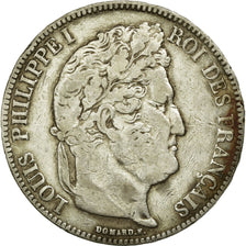 Moneta, Francia, Louis-Philippe, 5 Francs, 1834, Paris, MB+, Argento, KM:749.1
