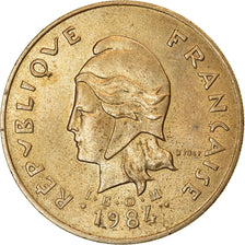 Coin, New Caledonia, 100 Francs, 1984, Paris, EF(40-45), Nickel-Bronze, KM:15