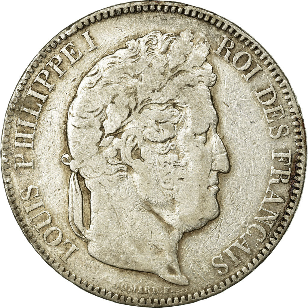 Coin, France, Louis-Philippe, 5 Francs, 1843, Bordeaux, VF(20-25), Silver