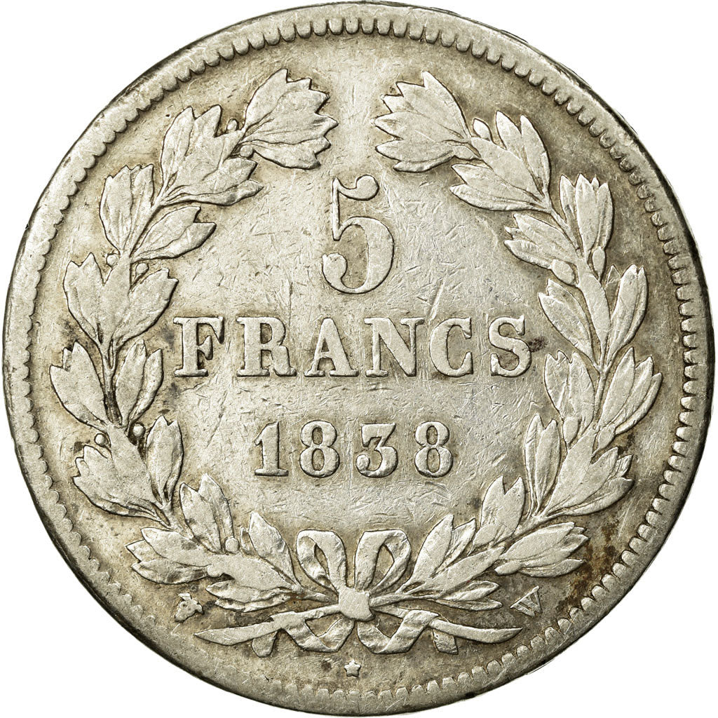 Monnaie, France, Louis-Philippe, 5 Francs, 1838, Lille, TB+, Argent, KM:749.13