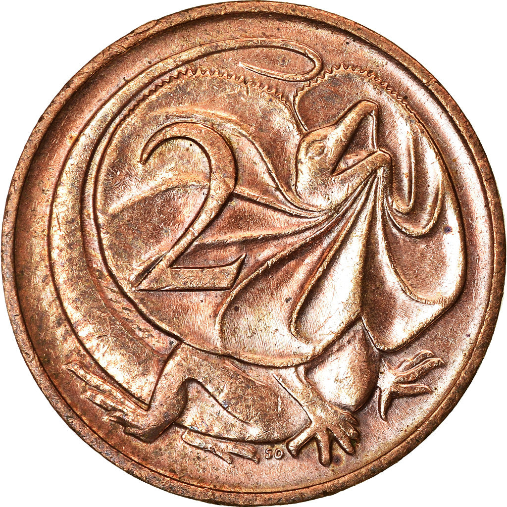 Moneta, Australia, Elizabeth II, 2 Cents, 1975, EF(40-45), Bronze, KM:63