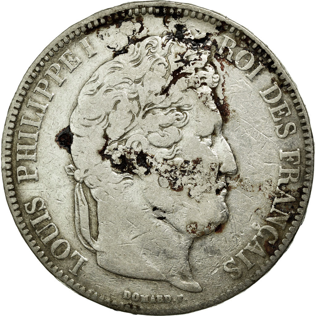 Coin, France, Louis-Philippe, 5 Francs, 1832, Lyon, VF(20-25), Silver, KM:749.4